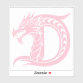 Dragon Styled Letter D, Dragon Alphabet, Monogram Sticker (Vel)