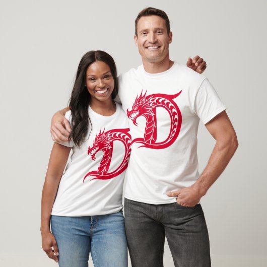 Dragon Styled Letter D, Dragon Alphabet, Monogram T-shirt (Unisex)