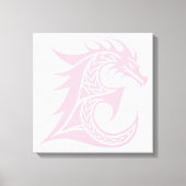 Dragon Styled Letter E, Dragon Alphabet, Monogram Canvas Afdruk (Voorkant)