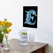Dragon Styled Letter E, Dragon Alphabet, Monogram Folie Afdrukken (Laag (Keuken))