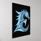 Dragon Styled Letter E, Dragon Alphabet, Monogram Folie Afdrukken (Laagn)
