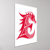 Dragon Styled Letter E, Dragon Alphabet, Monogram Folie Afdrukken (Laagn)