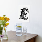Dragon Styled Letter E, Dragon Alphabet, Monogram Folie Afdrukken (Laag (Keuken))