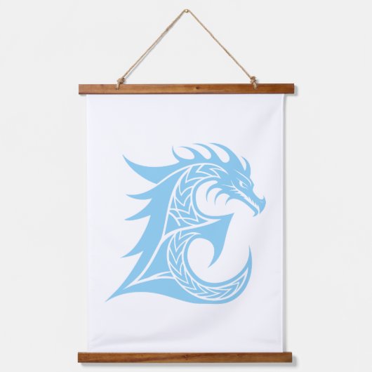 Dragon Styled Letter E, Dragon Alphabet, Monogram Hangend Wandkleed (Voorkant)