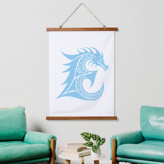 Dragon Styled Letter E, Dragon Alphabet, Monogram Hangend Wandkleed (Woonkamer)