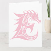 Dragon Styled Letter E, Dragon Alphabet, Monogram Kaart (Voorkant)