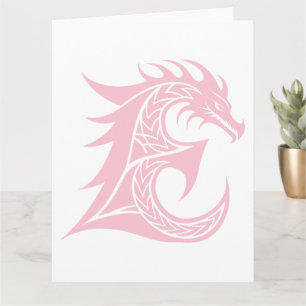 Dragon Styled Letter E, Dragon Alphabet, Monogram Kaart