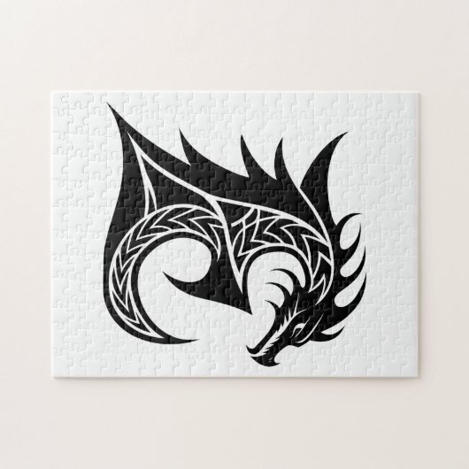 Dragon Styled Letter E, Dragon Alphabet, Monogram Legpuzzel (Horizontaal)