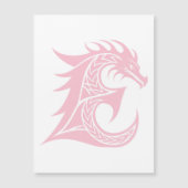 Dragon Styled Letter E, Dragon Alphabet, Monogram Magnetische Uitnodiging (Voorkant)