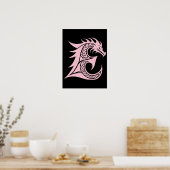 Dragon Styled Letter E, Dragon Alphabet, Monogram Poster (Keuken)