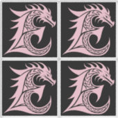 Dragon Styled Letter E, Dragon Alphabet, Monogram Sticker (Voorkant)