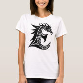 Dragon Styled Letter E, Dragon Alphabet, Monogram T-shirt (Voorkant)