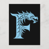 Dragon Styled Letter F, Dragon Alphabet, Monogram Briefkaart (Voorkant)