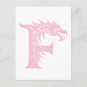 Dragon Styled Letter F, Dragon Alphabet, Monogram Briefkaart (Voorkant)