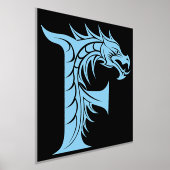 Dragon Styled Letter F, Dragon Alphabet, Monogram Folie Afdrukken (Laagn)