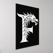 Dragon Styled Letter F, Dragon Alphabet, Monogram Folie Afdrukken (Laagn)