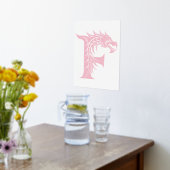 Dragon Styled Letter F, Dragon Alphabet, Monogram Folie Afdrukken (Laag (Keuken))