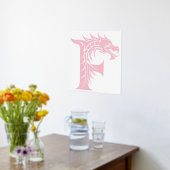 Dragon Styled Letter F, Dragon Alphabet, Monogram Folie Afdrukken (Laag (Keuken))