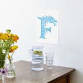 Dragon Styled Letter F, Dragon Alphabet, Monogram Folie Afdrukken (Laag (Keuken))