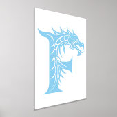 Dragon Styled Letter F, Dragon Alphabet, Monogram Folie Afdrukken (Laagn)