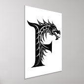 Dragon Styled Letter F, Dragon Alphabet, Monogram Folie Afdrukken (Laagn)