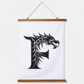 Dragon Styled Letter F, Dragon Alphabet, Monogram Hangend Wandkleed (Voorkant)