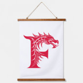 Dragon Styled Letter F, Dragon Alphabet, Monogram Hangend Wandkleed (Voorkant)