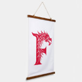 Dragon Styled Letter F, Dragon Alphabet, Monogram Hangend Wandkleed (Gebogen)