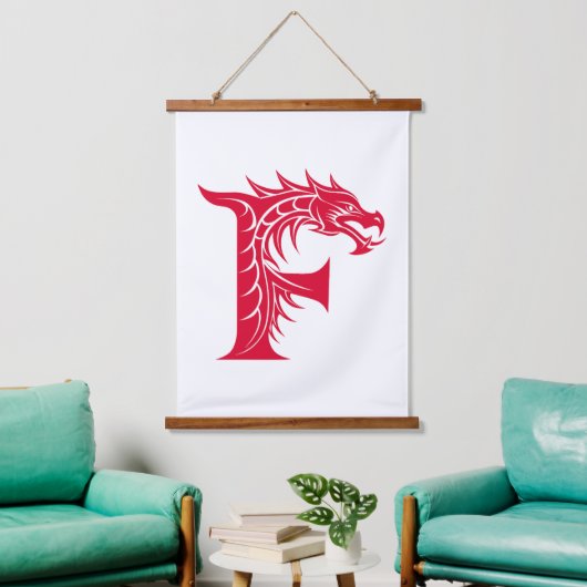 Dragon Styled Letter F, Dragon Alphabet, Monogram Hangend Wandkleed (Woonkamer)