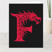 Dragon Styled Letter F, Dragon Alphabet, Monogram Kaart (Voorkant)