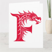 Dragon Styled Letter F, Dragon Alphabet, Monogram Kaart (Voorkant)