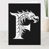 Dragon Styled Letter F, Dragon Alphabet, Monogram Kaart (Voorkant)