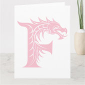 Dragon Styled Letter F, Dragon Alphabet, Monogram Kaart (Voorkant)