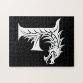 Dragon Styled Letter F, Dragon Alphabet, Monogram Legpuzzel (Horizontaal)