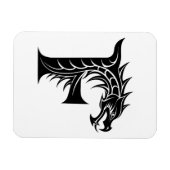 Dragon Styled Letter F, Dragon Alphabet, Monogram Magneet (Horizontaal)