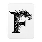 Dragon Styled Letter F, Dragon Alphabet, Monogram Magneet (Verticaal)