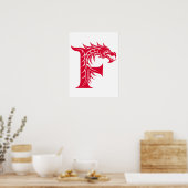 Dragon Styled Letter F, Dragon Alphabet, Monogram Poster (Keuken)