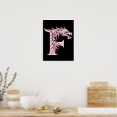 Dragon Styled Letter F, Dragon Alphabet, Monogram Poster (Keuken)