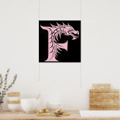 Dragon Styled Letter F, Dragon Alphabet, Monogram Poster (Keuken)