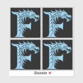 Dragon Styled Letter F, Dragon Alphabet, Monogram Sticker (Vel)