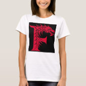 Dragon Styled Letter F, Dragon Alphabet, Monogram T-shirt (Voorkant)