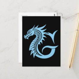 Dragon Styled Letter G, Dragon Alphabet, Monogram Briefkaart