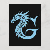 Dragon Styled Letter G, Dragon Alphabet, Monogram Briefkaart (Voorkant)