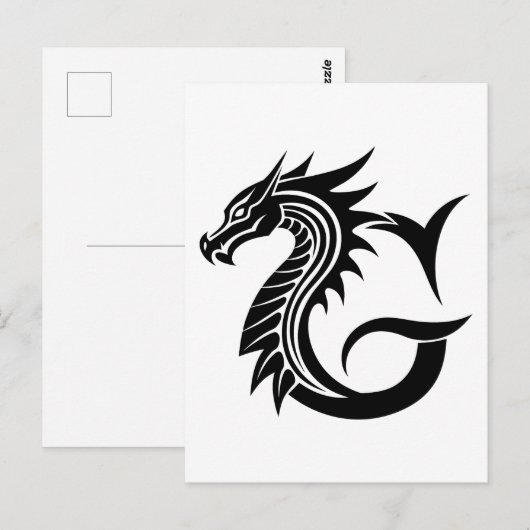 Dragon Styled Letter G, Dragon Alphabet, Monogram Briefkaart (Voorkant / Achterkant)
