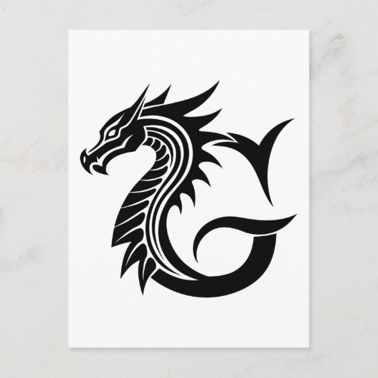 Dragon Styled Letter G, Dragon Alphabet, Monogram Briefkaart (Voorkant)
