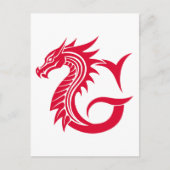 Dragon Styled Letter G, Dragon Alphabet, Monogram Briefkaart (Voorkant)