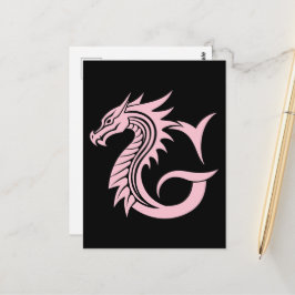 Dragon Styled Letter G, Dragon Alphabet, Monogram Briefkaart