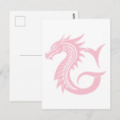 Dragon Styled Letter G, Dragon Alphabet, Monogram Briefkaart (Voorkant / Achterkant)