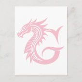 Dragon Styled Letter G, Dragon Alphabet, Monogram Briefkaart (Voorkant)