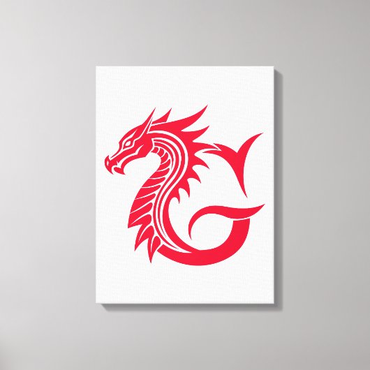 Dragon Styled Letter G, Dragon Alphabet, Monogram Canvas Afdruk (Voorkant)